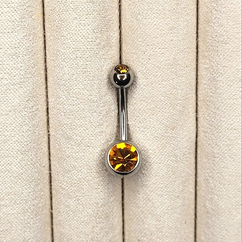 Golden Sunshine Yellow Navel Curve Barbell Piercing Jewelry